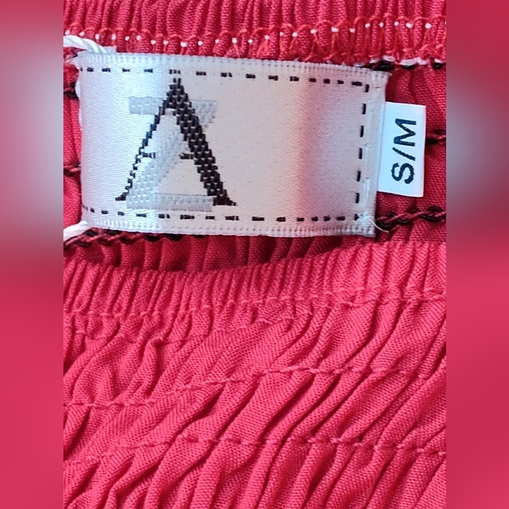 NWT AZ Women's Red Tiered Smocked Maxi Sundress | Adjustable Straps | S/M - Picture 2 of 6
